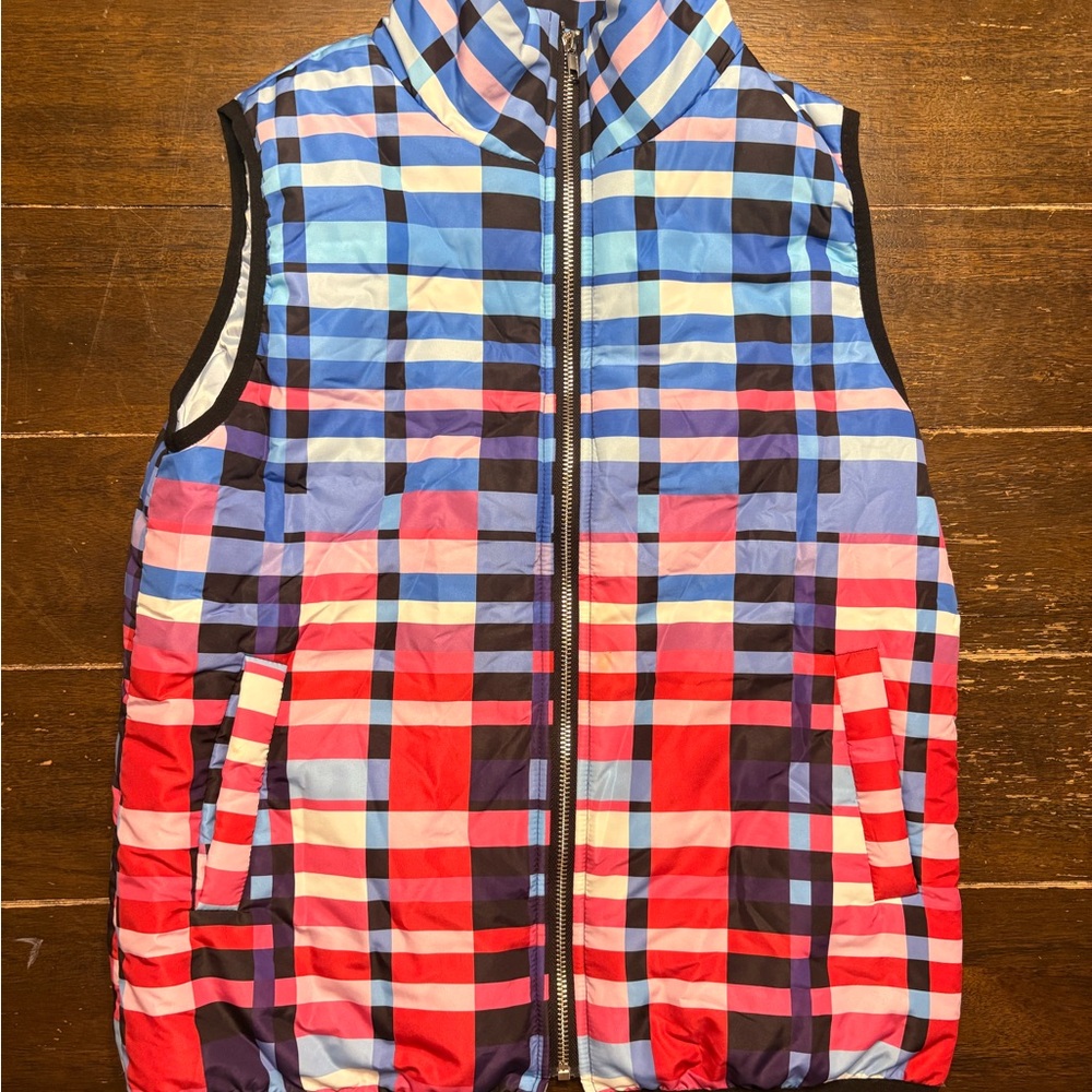 Colorful Plaid Women’s Puffer Vest